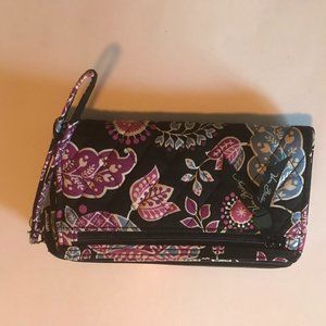Vera Bradley Black and Purple Floral Wallet